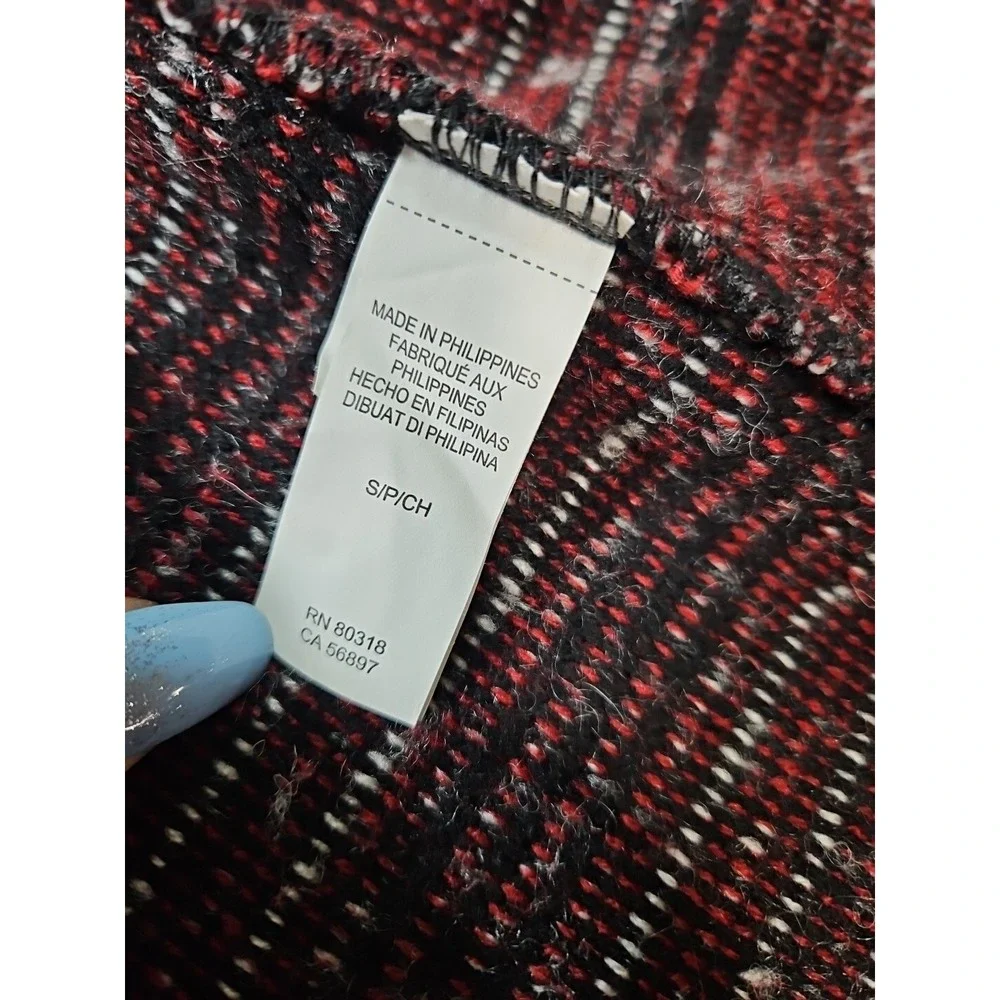 Lucky Brand Cardigan Size W/Sm Sweater Gray Red Open Front Cardigan Western *EUC - Picture 7 of 16